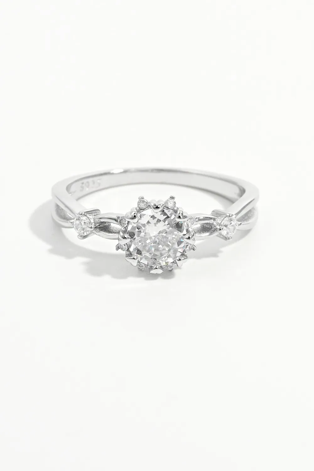 925 Sterling Silver Inlaid Zircon Ring