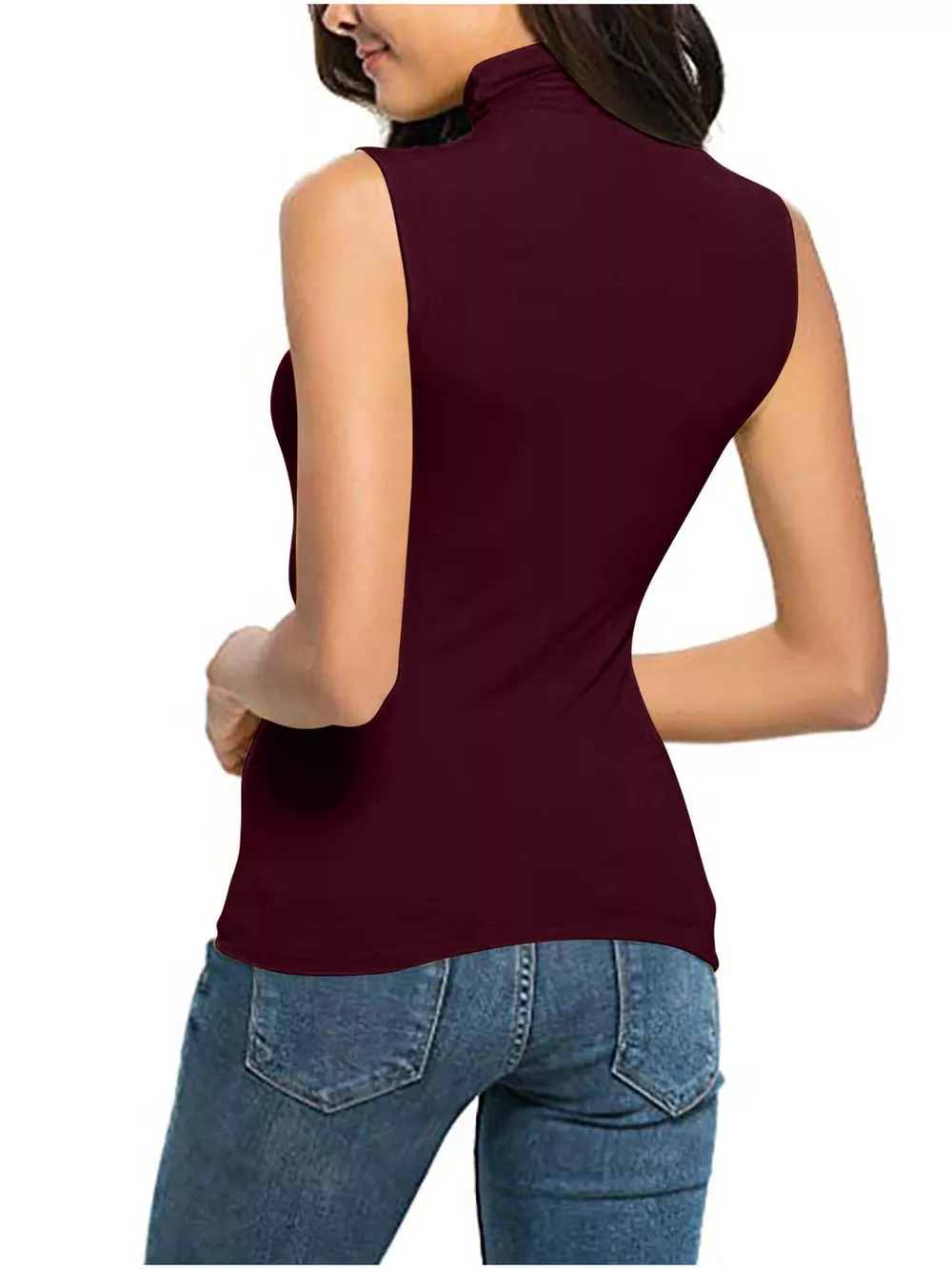 Sleeveless Turtleneck Slim Fit T-Shirt, image 8