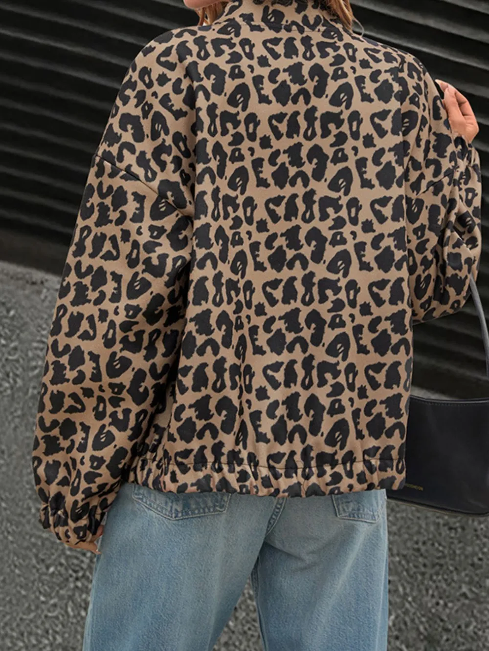 Leopard Print Casual Button Up Jacket, image 4