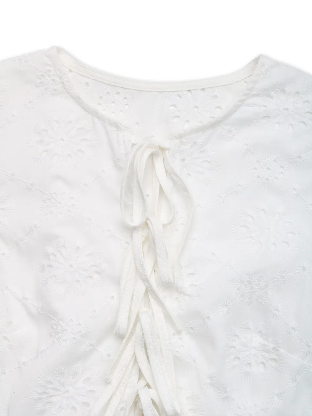 Eyelet Tie Front Sleeveless Mini Dress, image 3