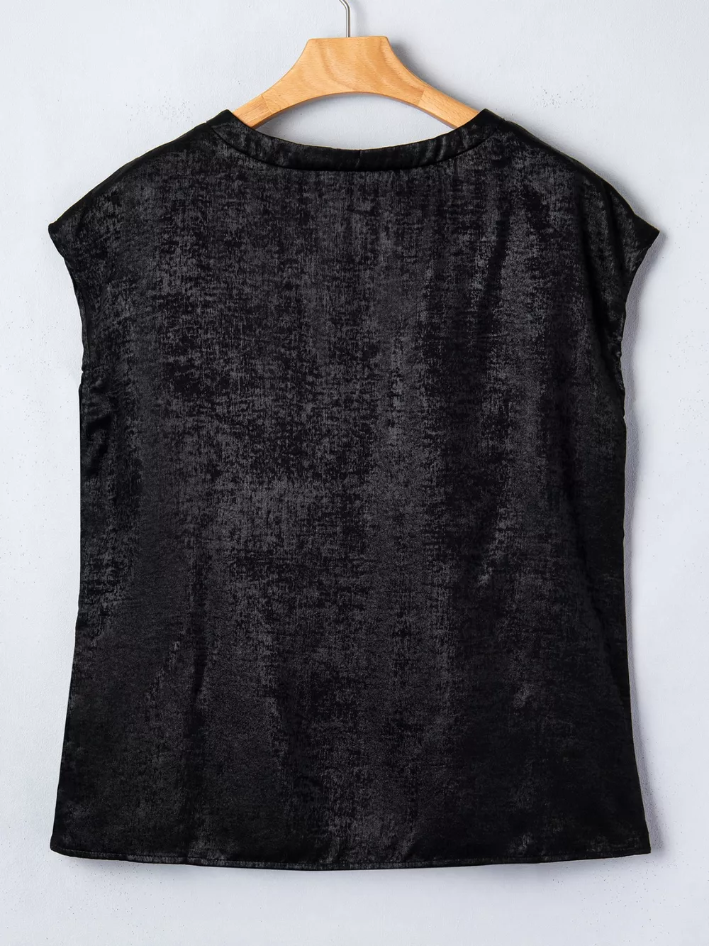 Metallic Round Neck Cap Sleeve Tee, image 5