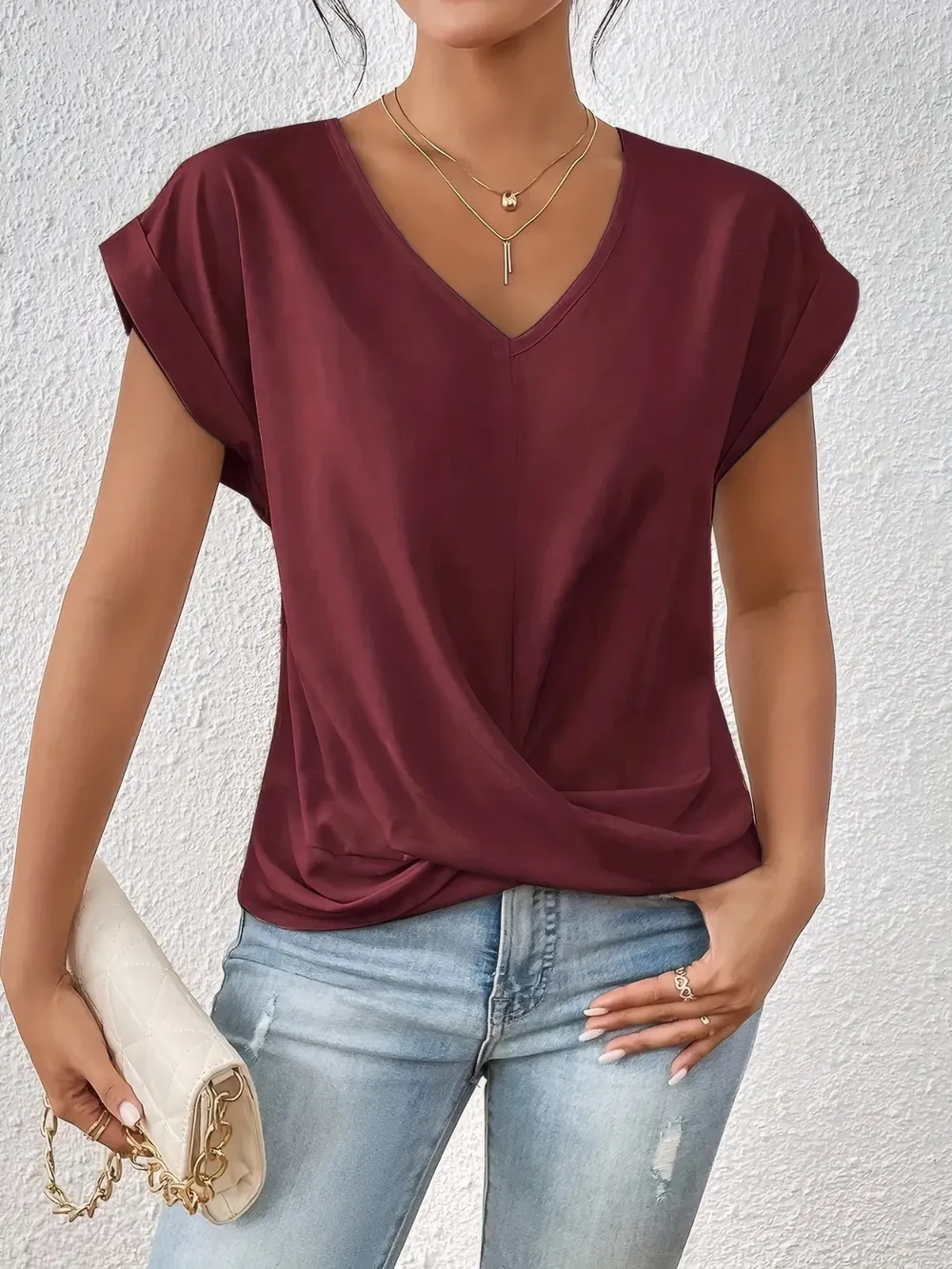 V-Neck Twist Front Top, image 5
