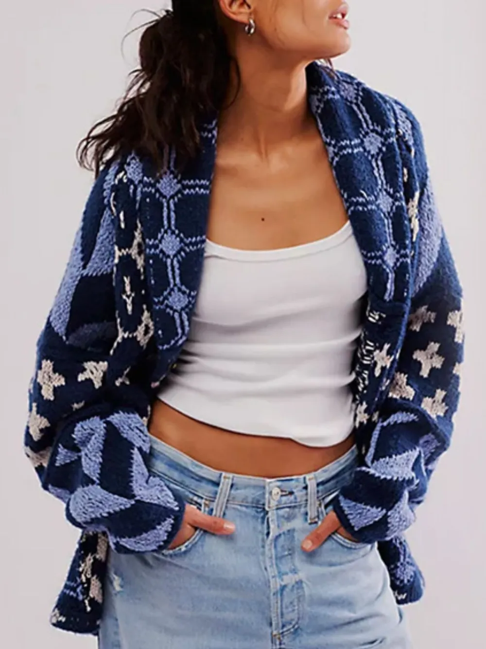 Collared Neck Long Sleeve Cardigan, image 13