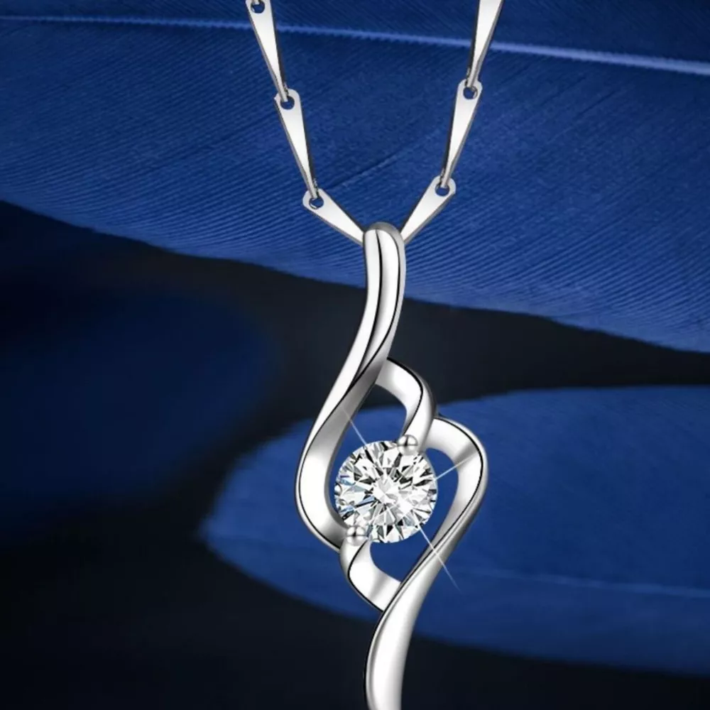 1 Carat Moissanite 925 Sterling Silver Pendant Necklace, image 2