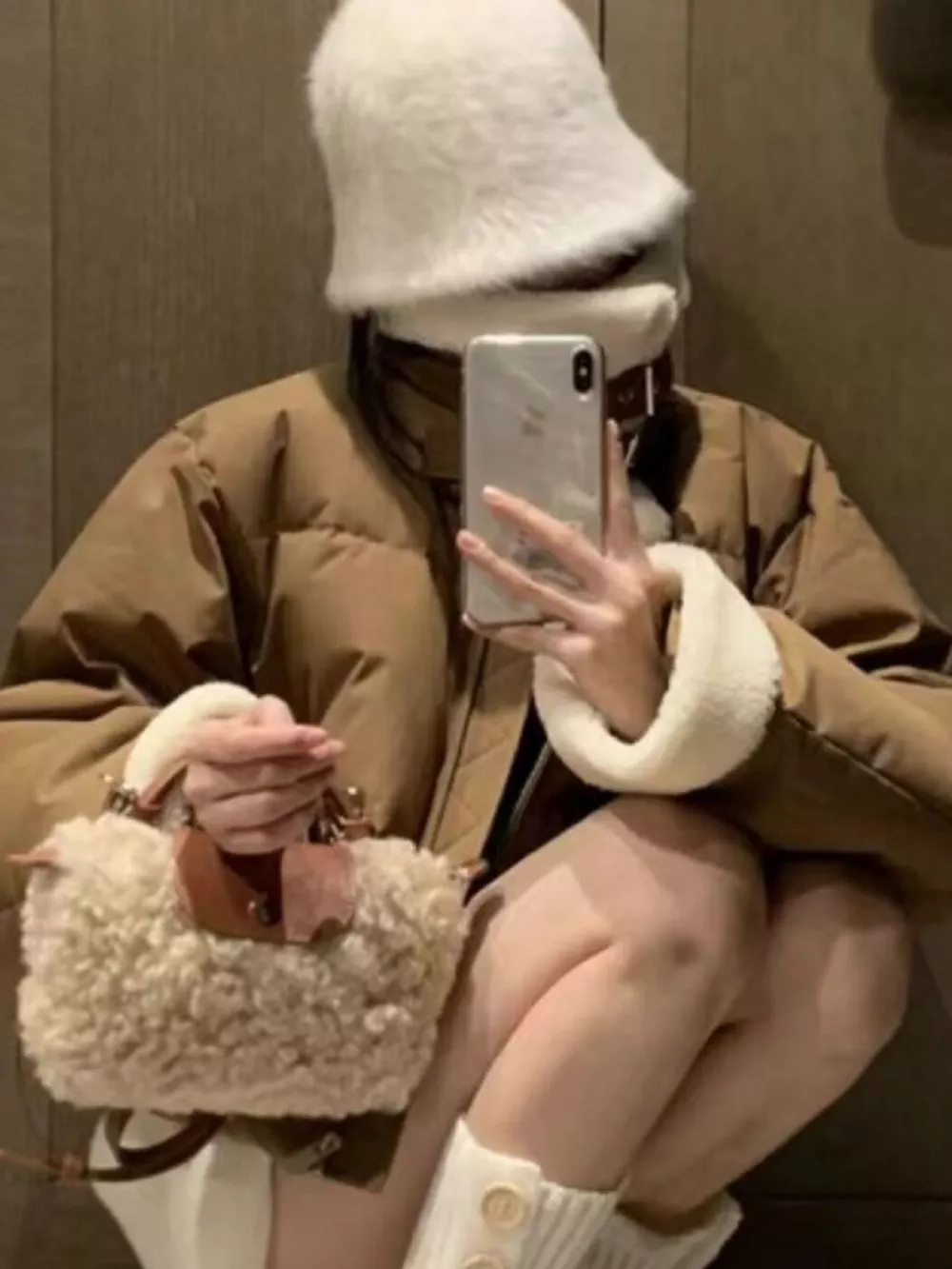 Fluffy Crossbody Bag with Leather Accents, image 5