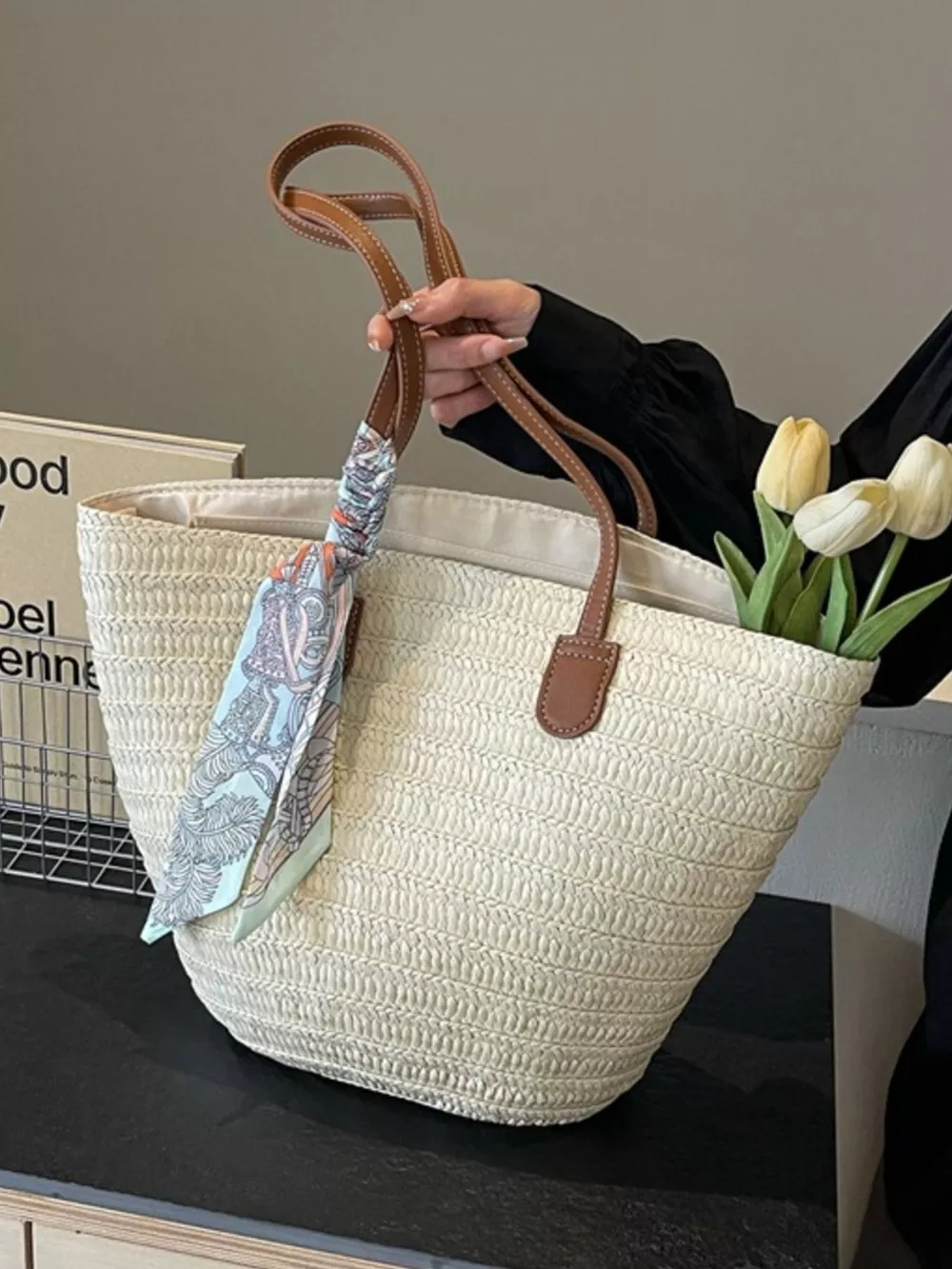 Straw Woven Shoulder Bag, image 6