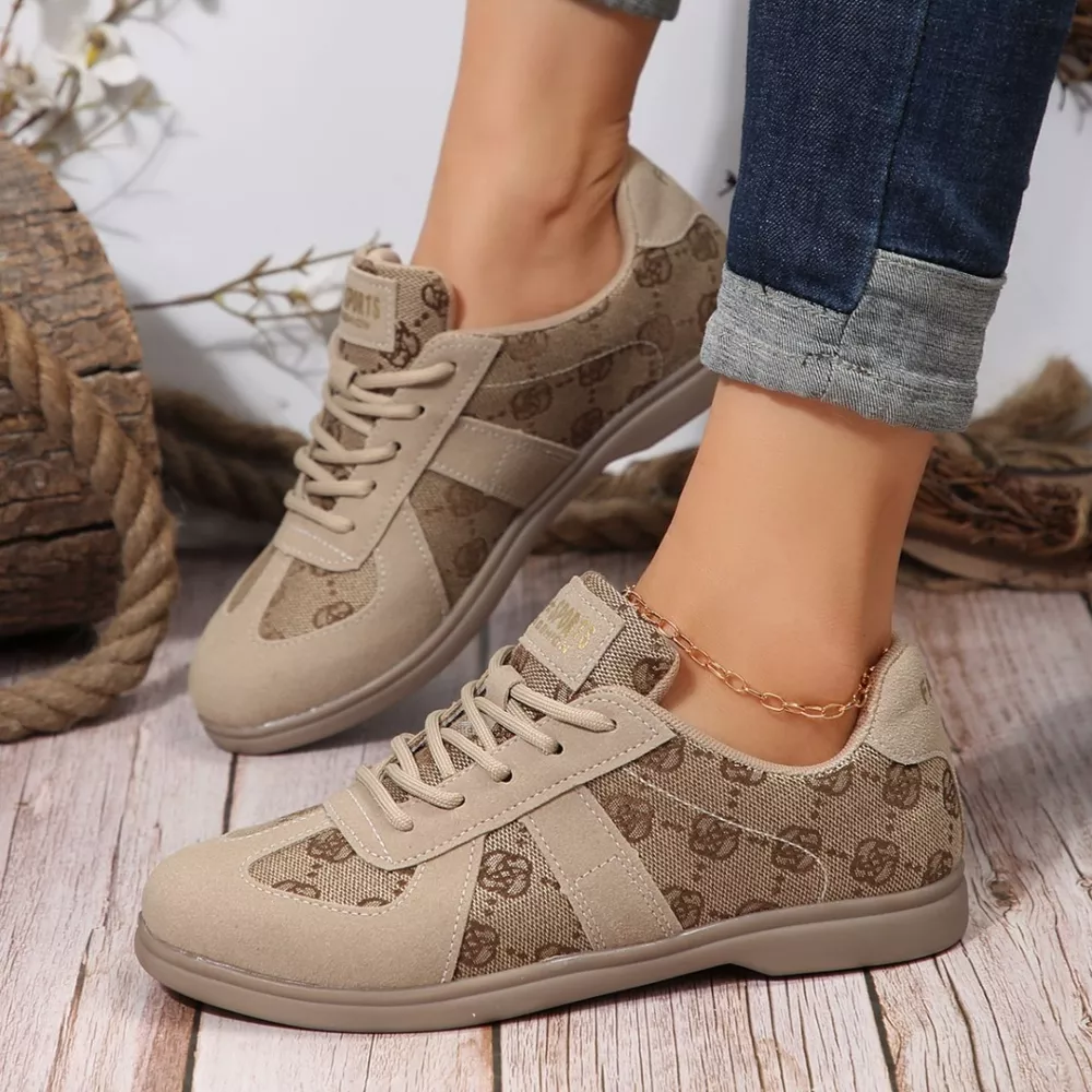 Lace Up Round Toe Sneakers, image 3