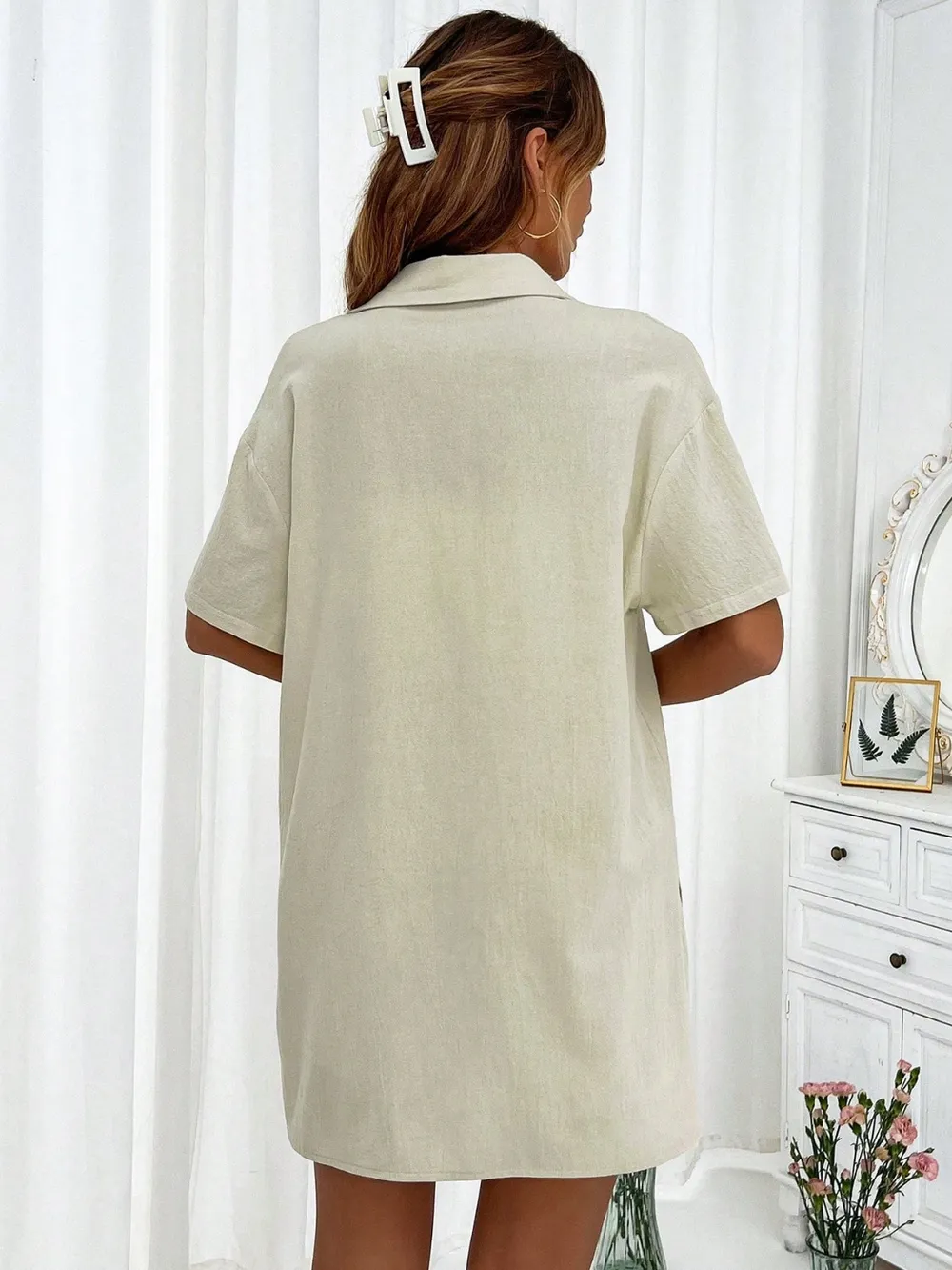 Button Up Half Sleeve Top and Shorts Set, image 6