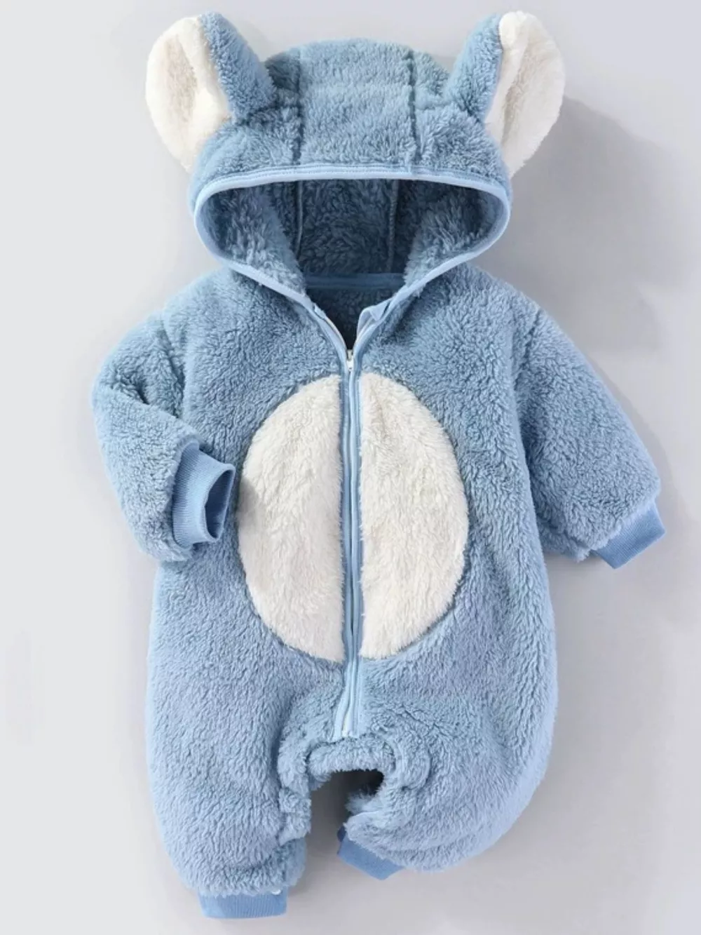 Children's Animal Plush Hooded One-Piece Jumpsuit, image 2