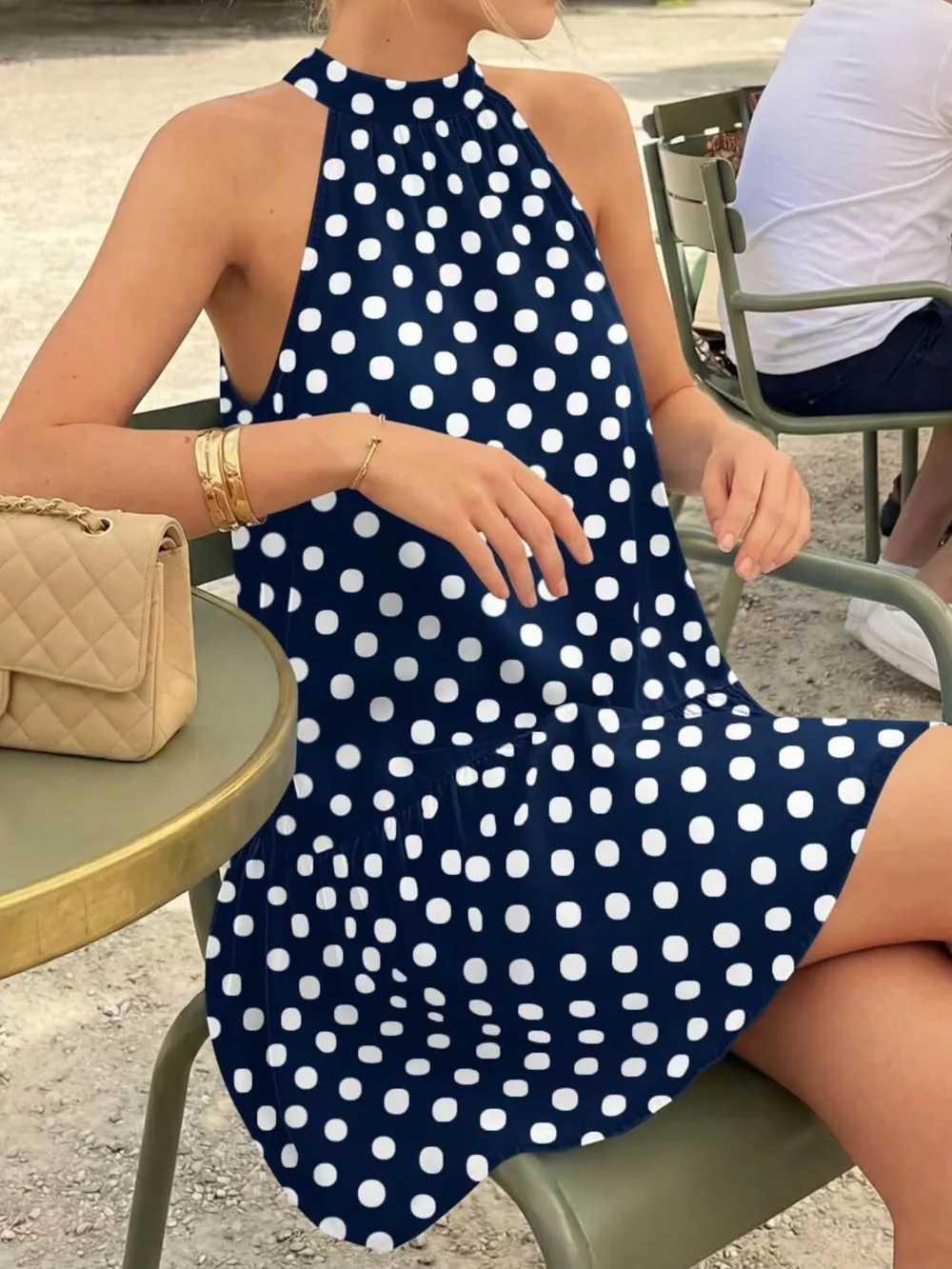 Polka Dot Halter Neck Mini Dress, image 11