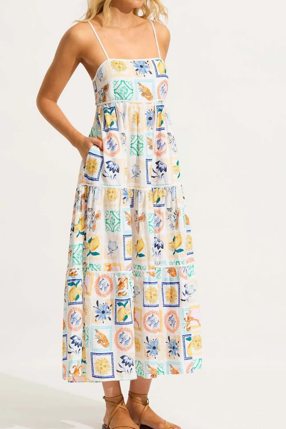 Summer Floral Print Tiered Maxi Cami Dress, image 4