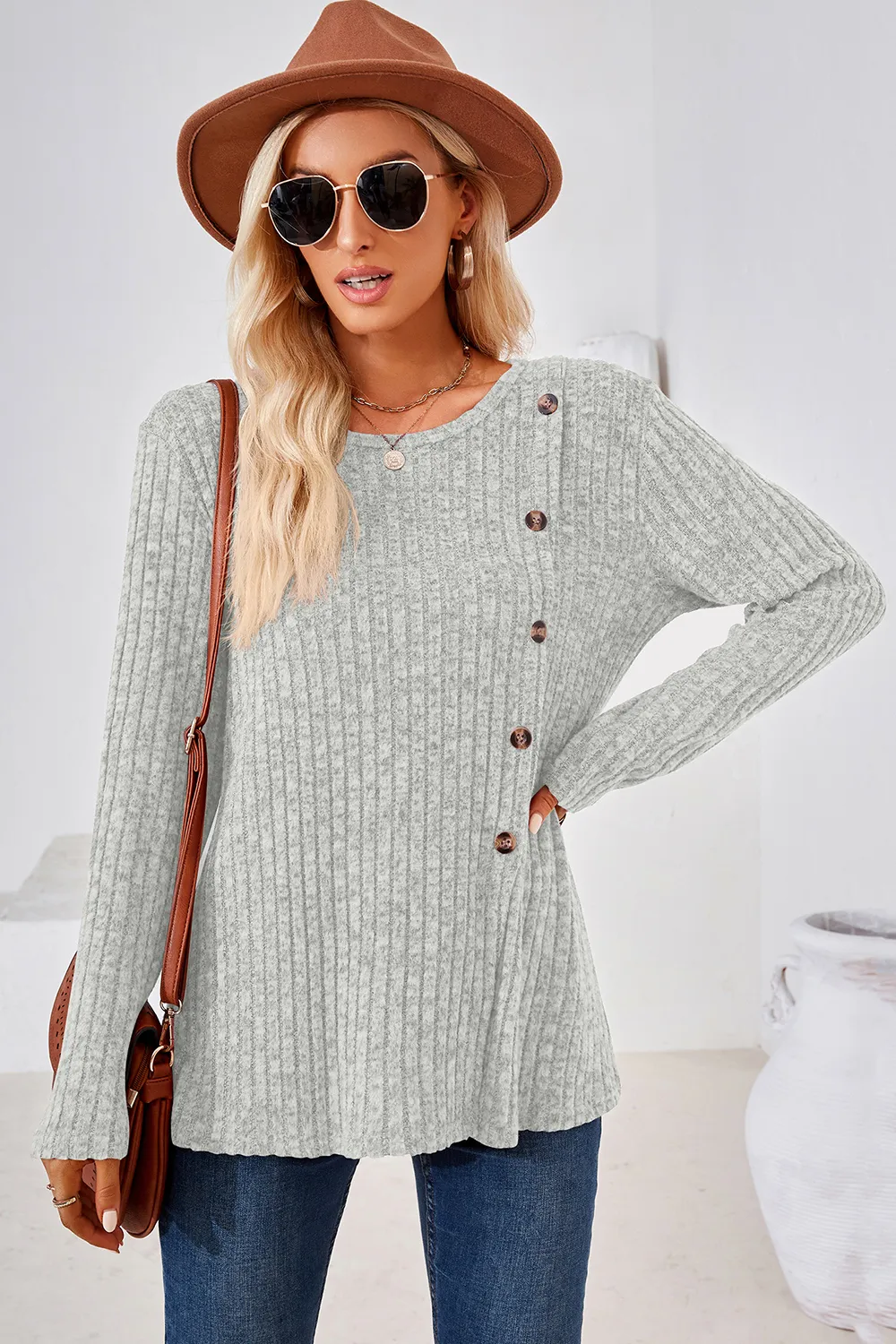 Round Neck Long Sleeve T-Shirt, image 10