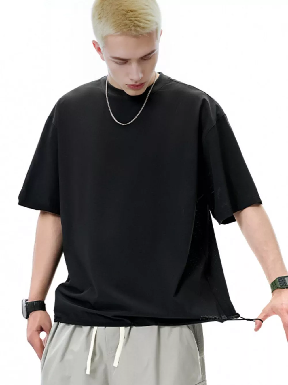 Men's Drawstring Hem Quick-Dry T-Shirt, image 11