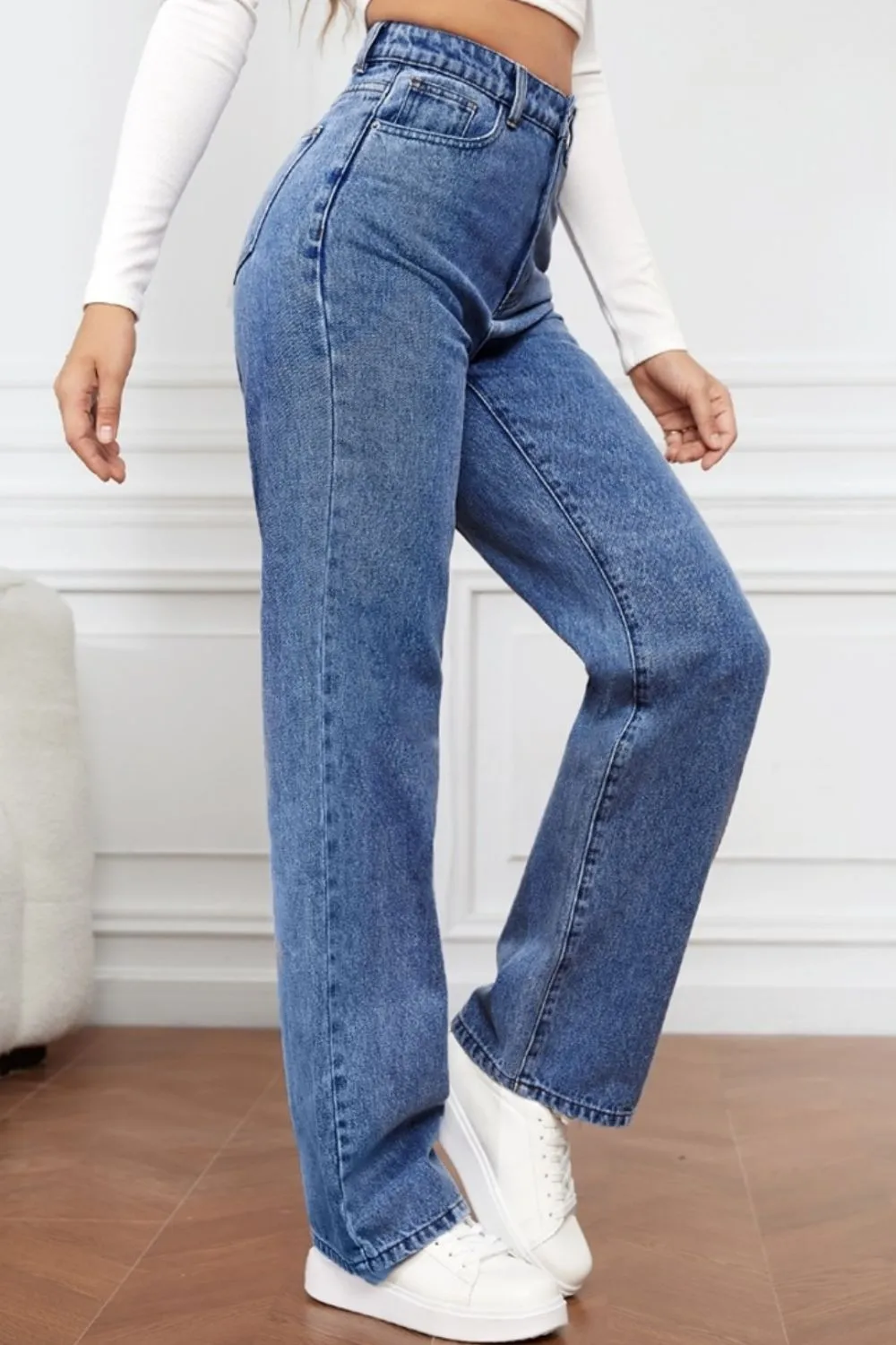 High Waist Straight Jeans, image 4