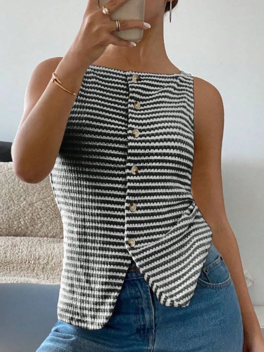 Button Down Striped Tank, image 7