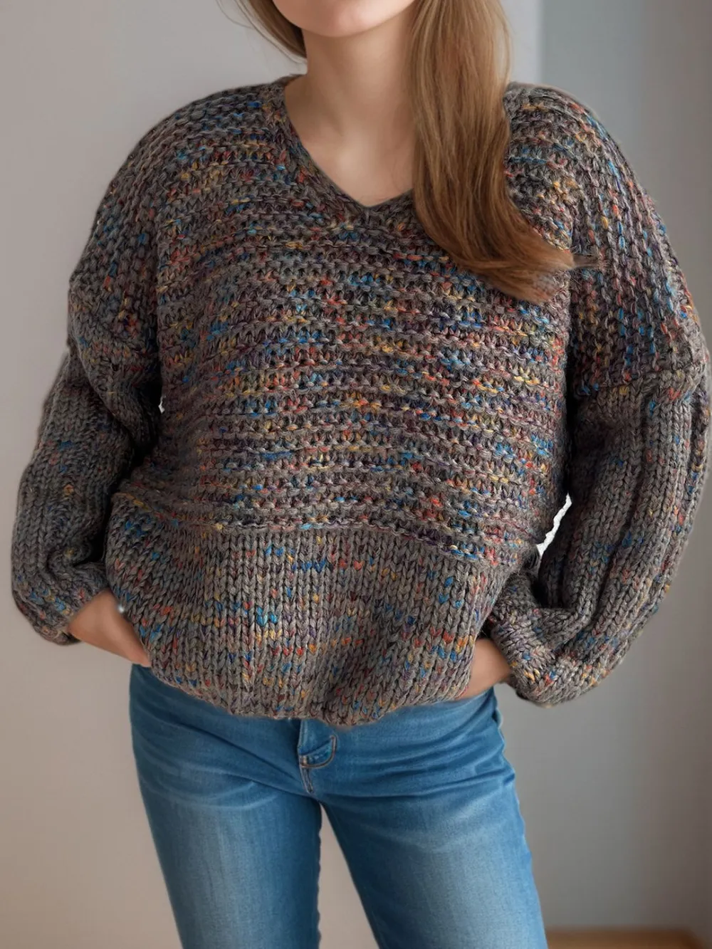 Dropped Shoulder Long Sleeve Sweater, image 12
