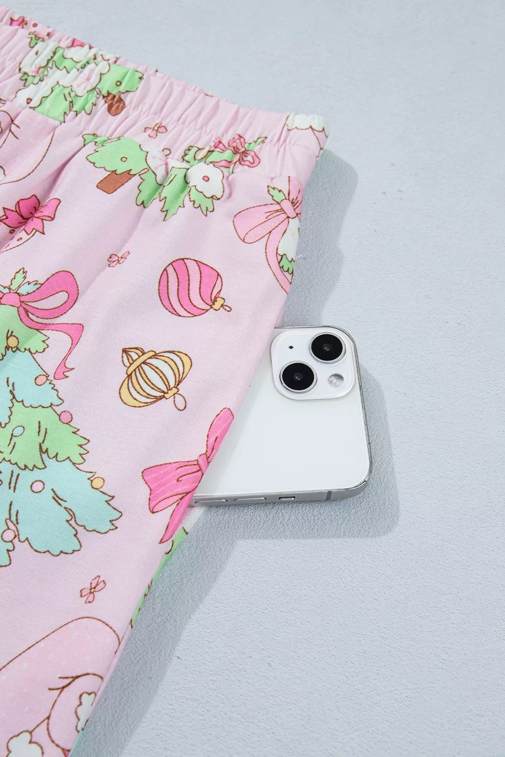 Christmas Print Button Front Long Sleeve Lounge Set, image 11