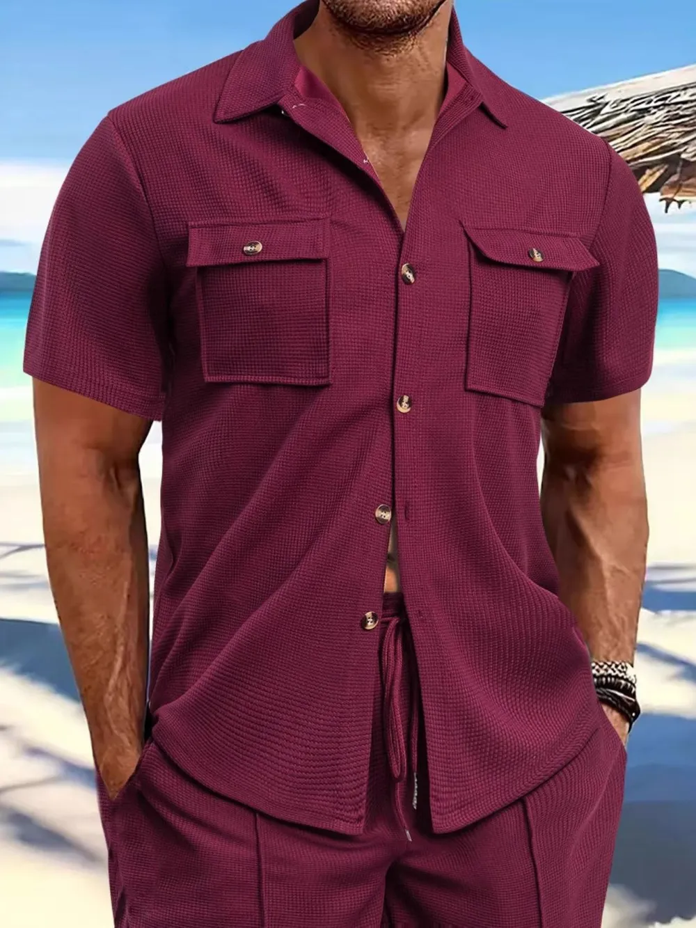 Men's Full Size Button Down Short Sleeve Shirt Plus Size, image 3