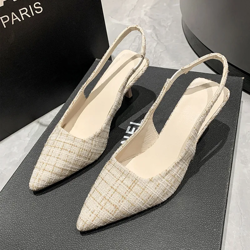 Point Toe Kitten Heel Slingback Pumps