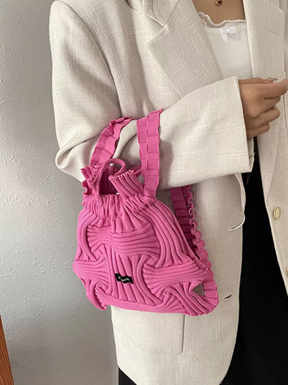 Lightweight Knitted Backpack Bag, image 2