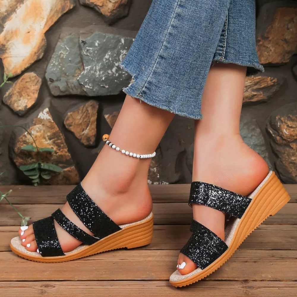 Round Toe Wedge Sandals, image 9