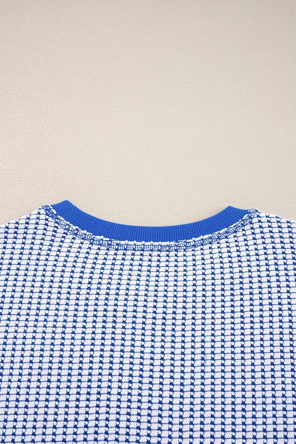 Exposed Seam Textured Crew Neck Sweatshirt, image 6