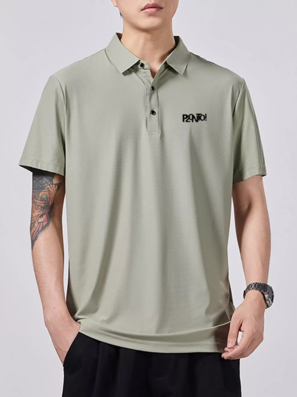 Men's Plus Size Collared Neck Short Sleeve Polo, image 4