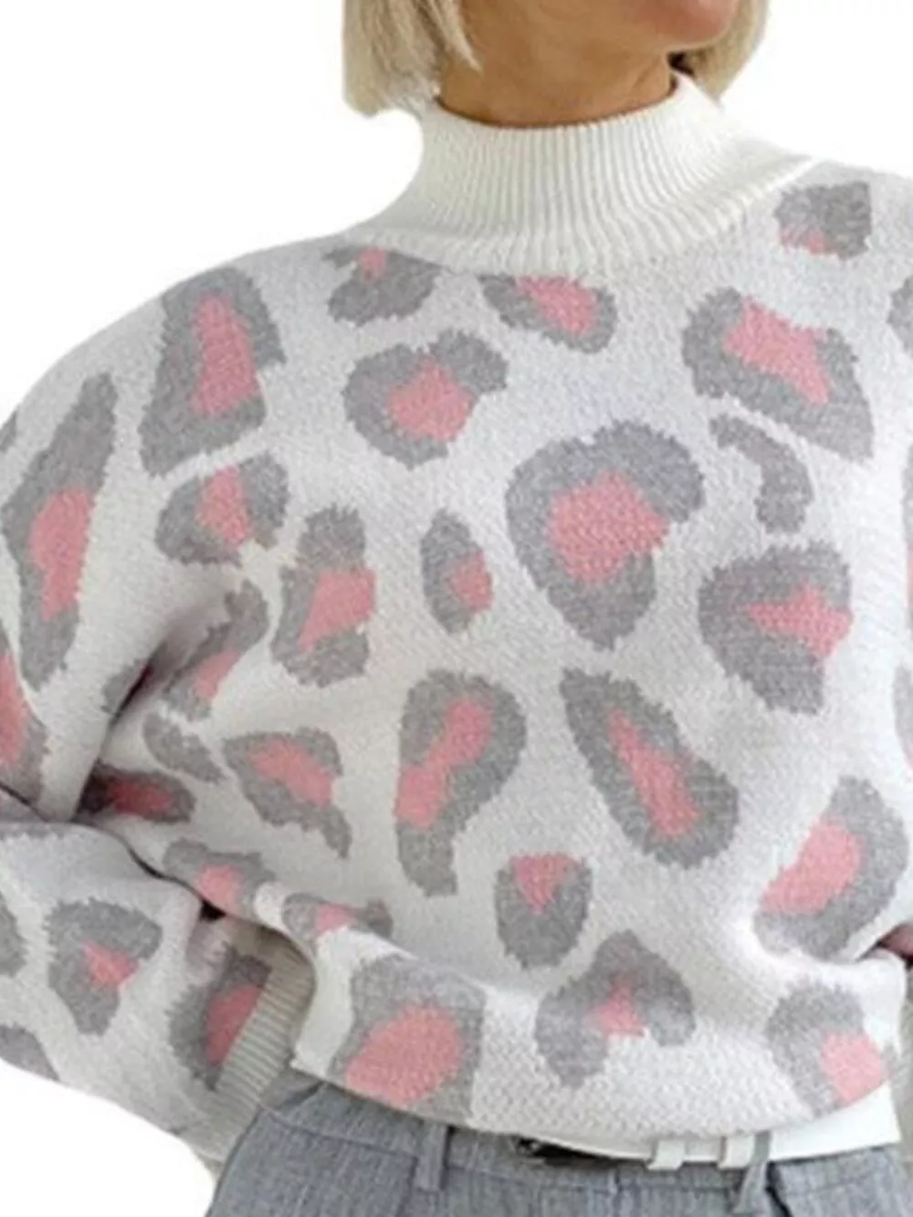 Leopard High Neck Sweater, image 6