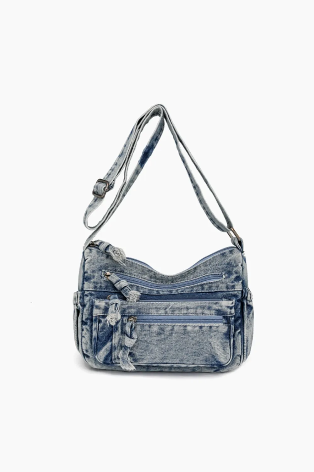 Adjustable Strap Denim Crossbody Bag, image 2