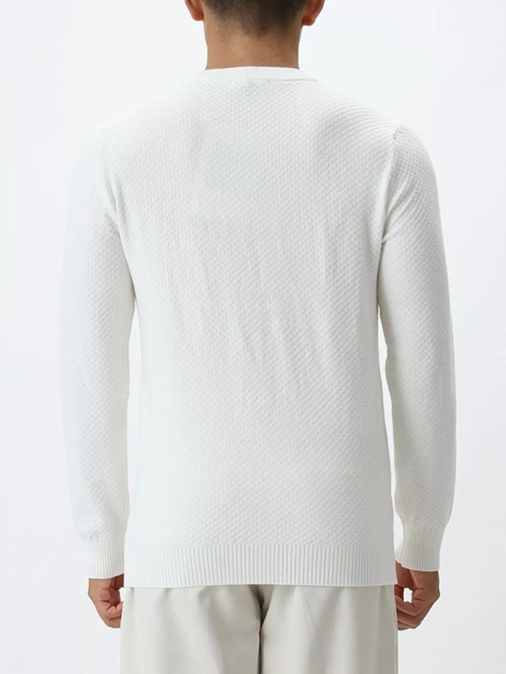 Men's Plus Size Textured Crew Neck Sweater, image 6
