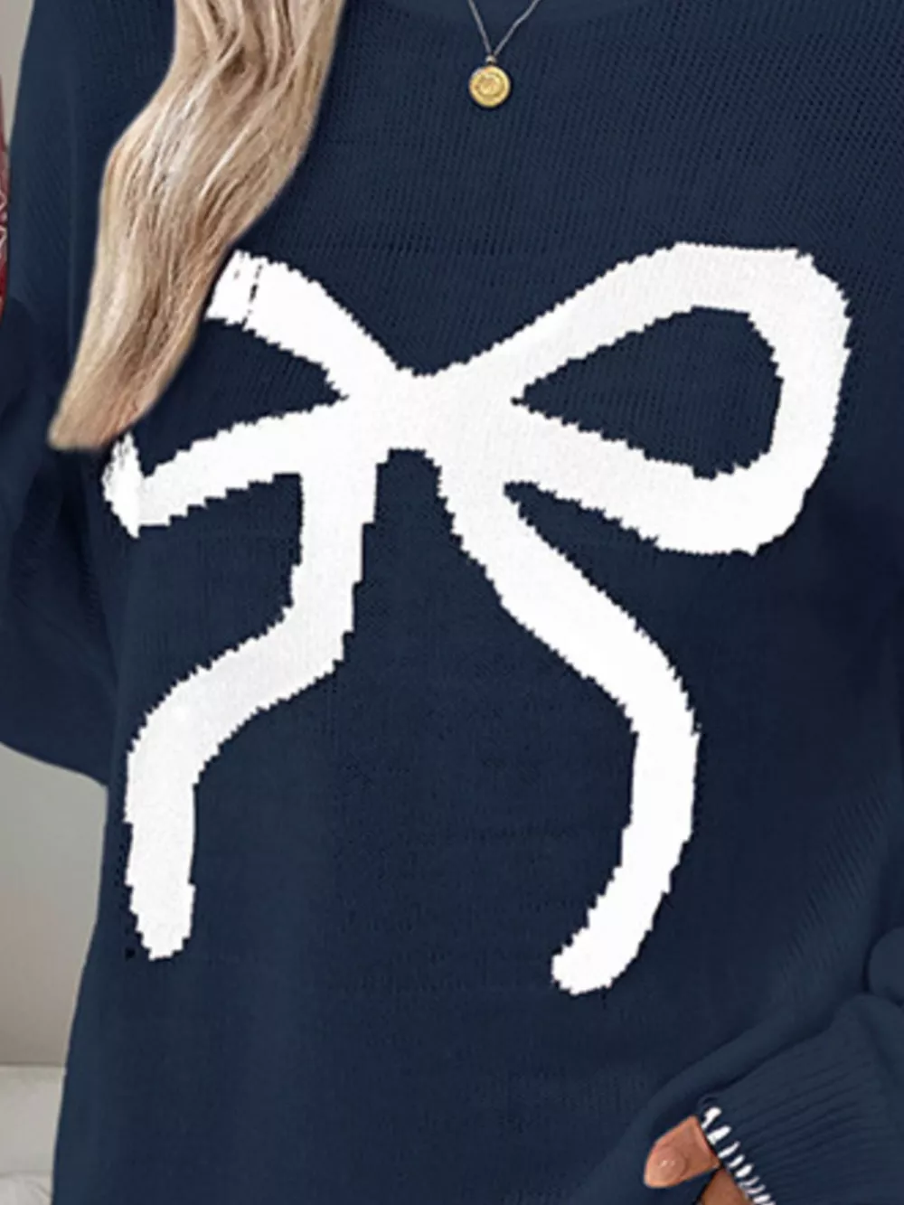 Bow Round Neck Sweater, image 7