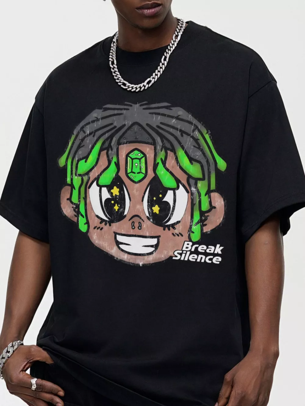 Men's Cartoon Graphic Oversized T-Shirt