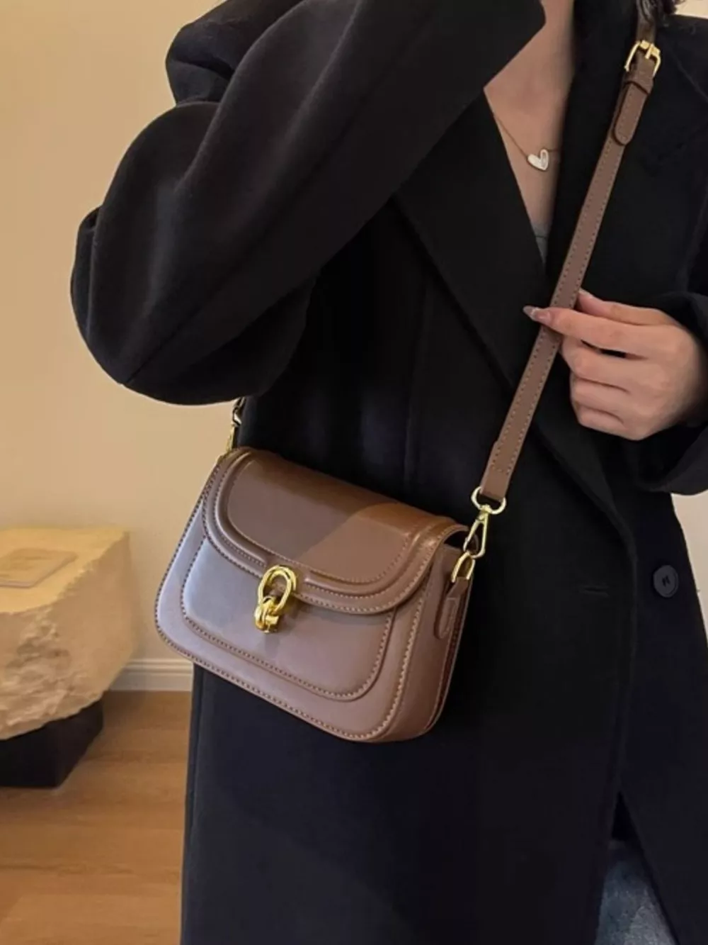 Adjustable Strap Flap Crossbody Bag, image 2