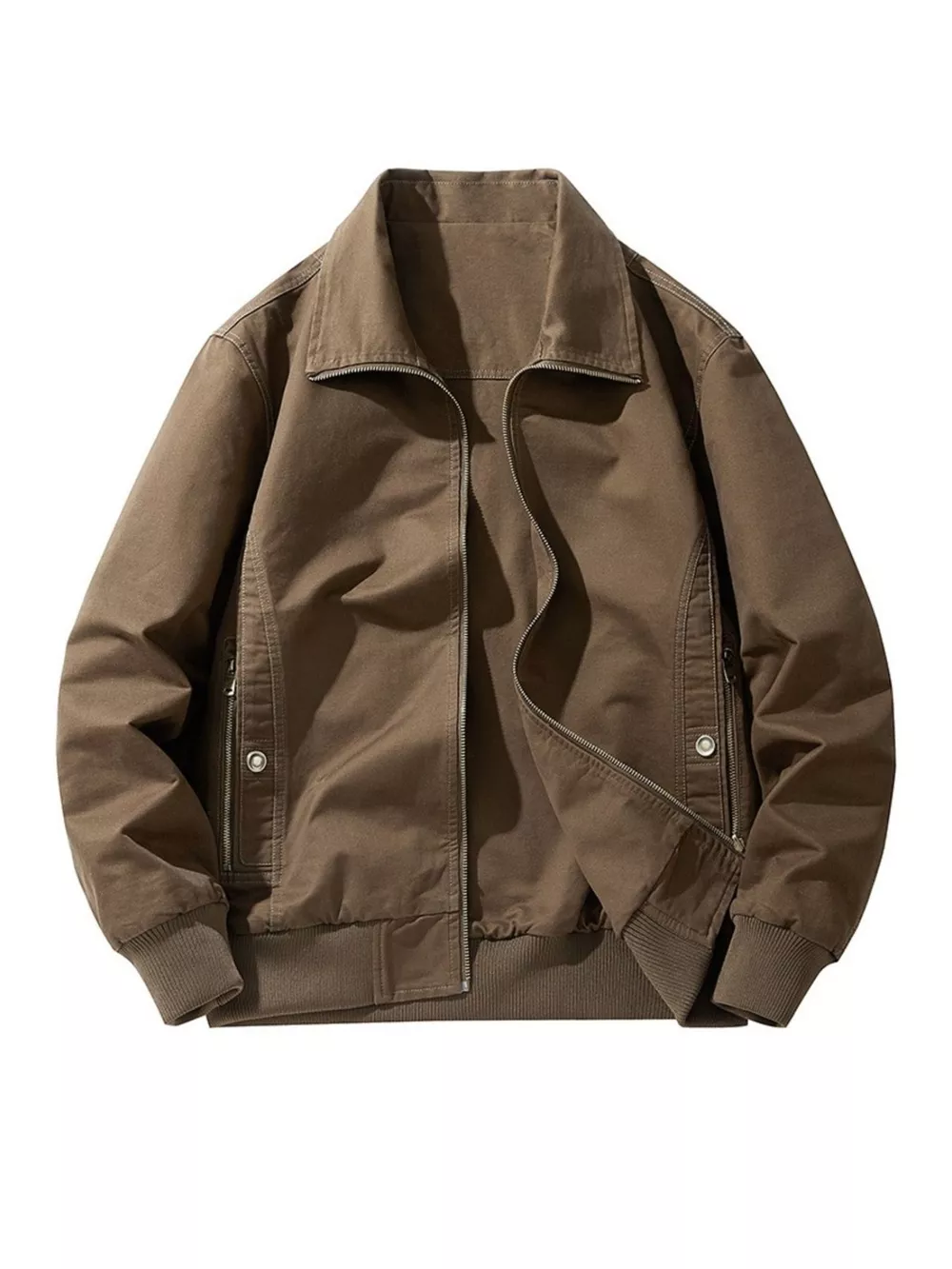 Men's Plus Size Casual Zip Up Jacket, image 2