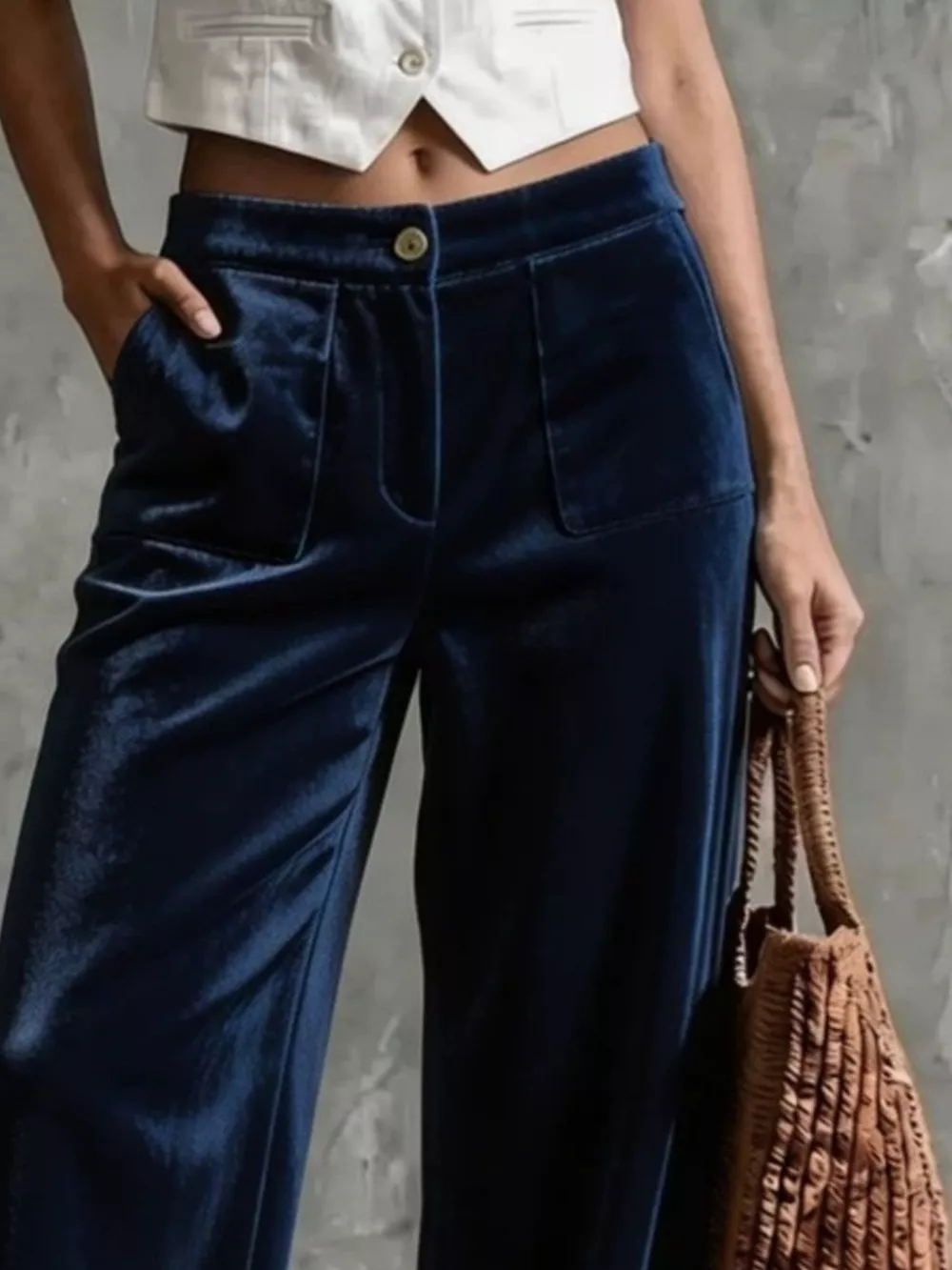 Full Size Velvet Wide-Leg Pants Plus Size, image 8