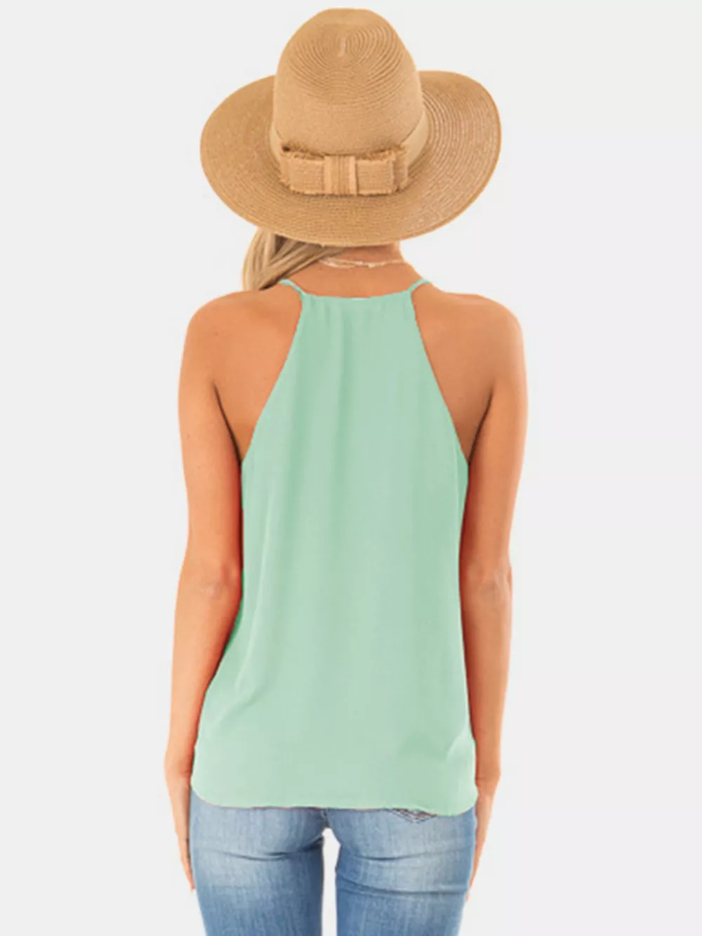 Full Size Surplice Spaghetti Strap Top, image 7
