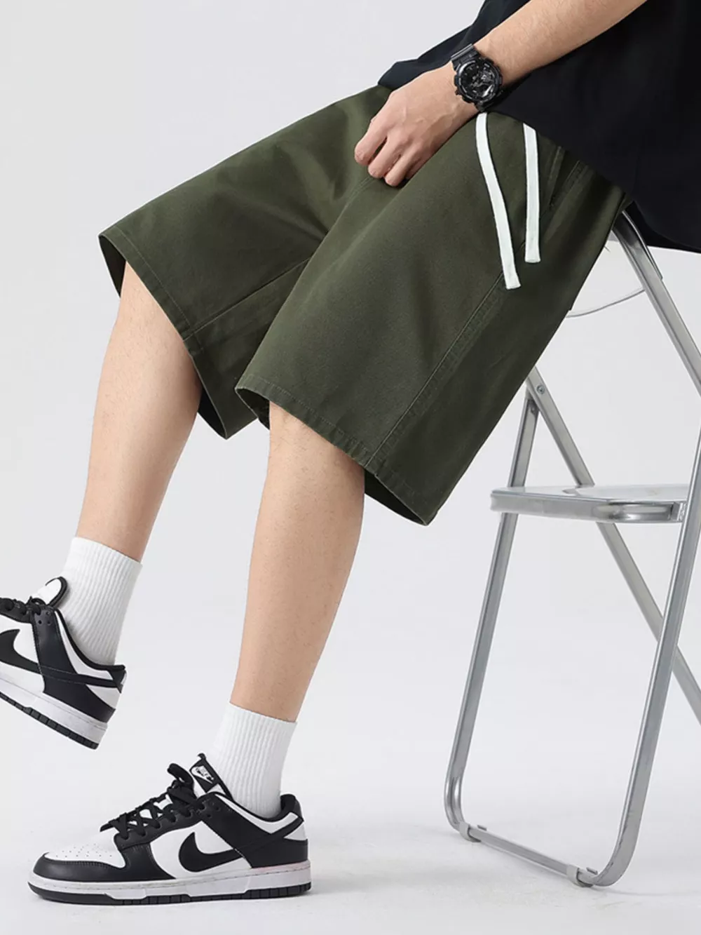 Men's Full Size Wide-Leg Shorts Plus Size, image 2