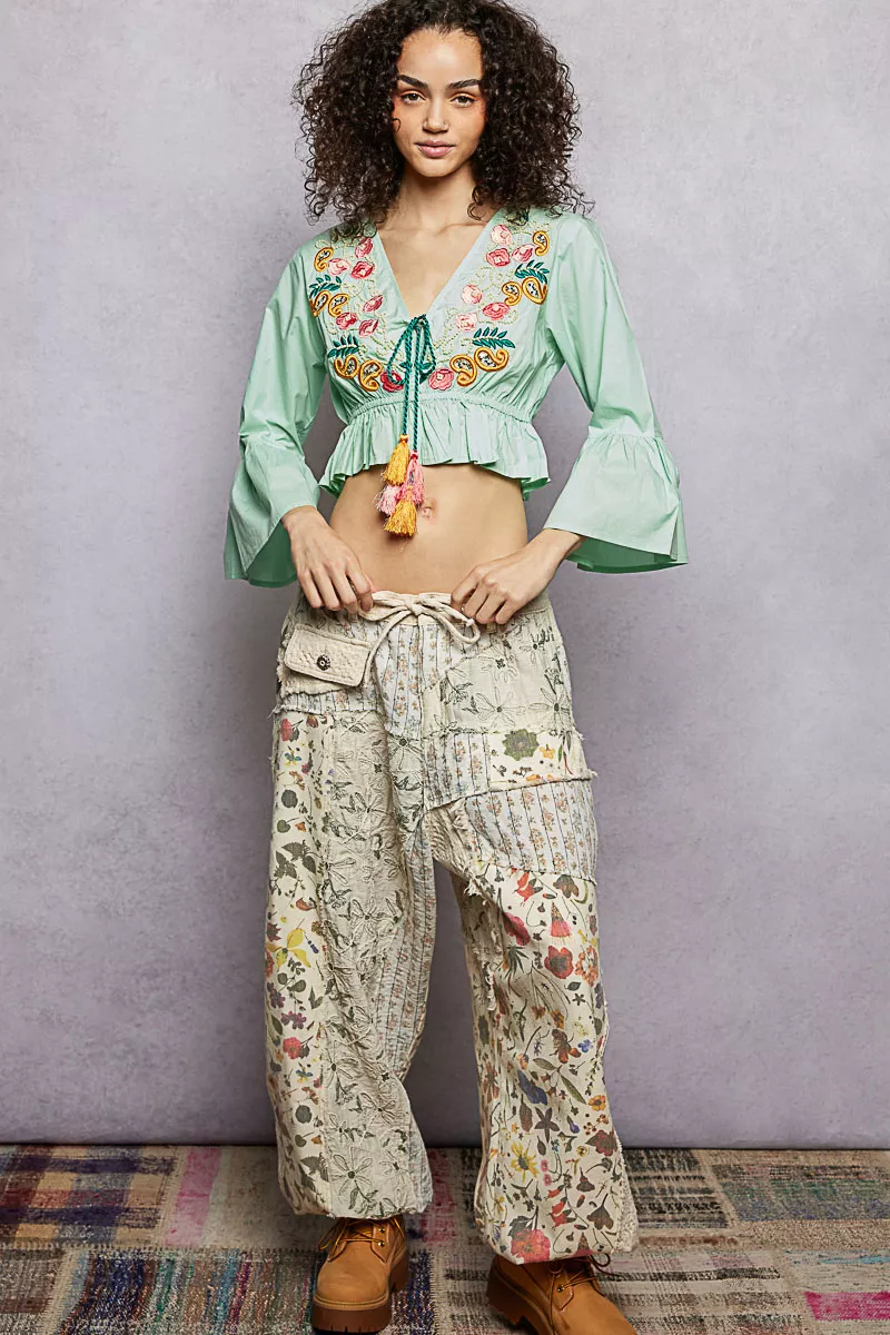 Floral Embroidered Cropped Blouse, image 5