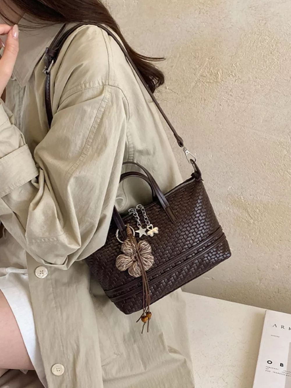 Woven Texture Crossbody Bag, image 8