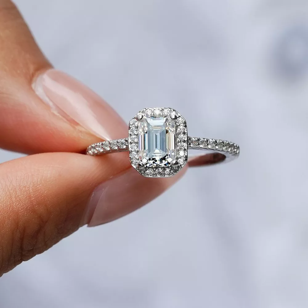 1 Carat Moissanite 925 Sterling Silver Ring, image 4