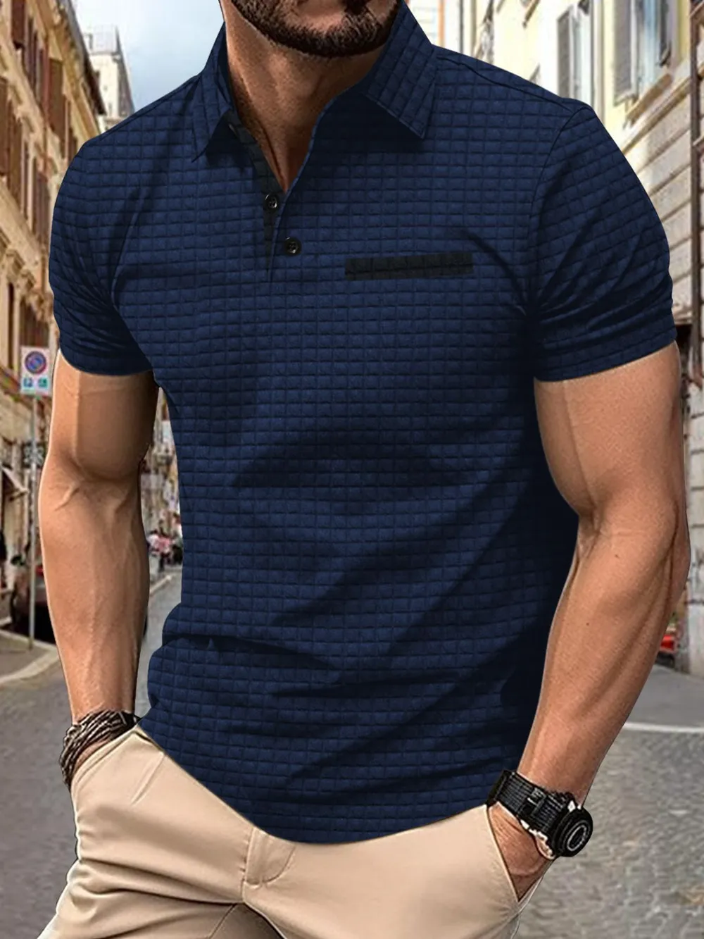 Men's Full Size Collared Neck Short Sleeve Polo Plus Size, image 3