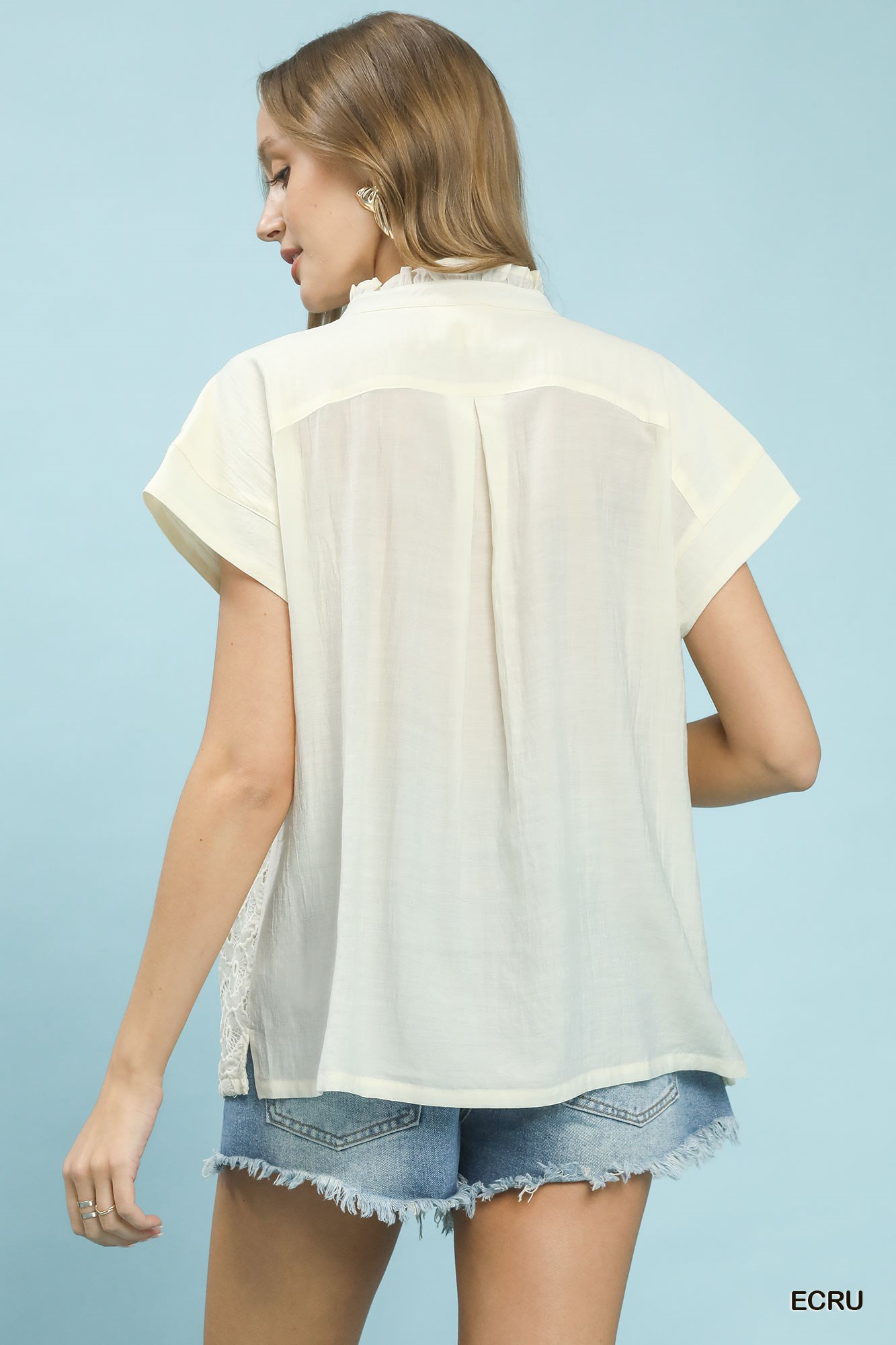 Lace Button-Front Top, image 3