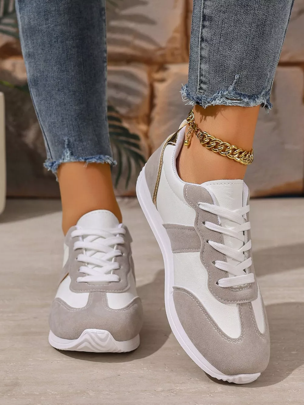 Round Toe Lace Up Sneakers, image 3