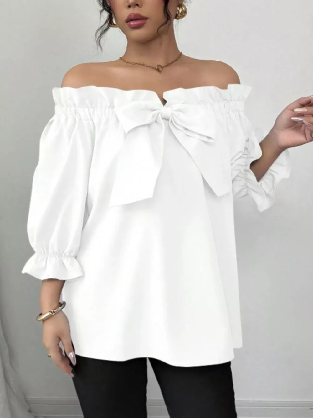 Bow Flounce Sleeve Blouse, image 11