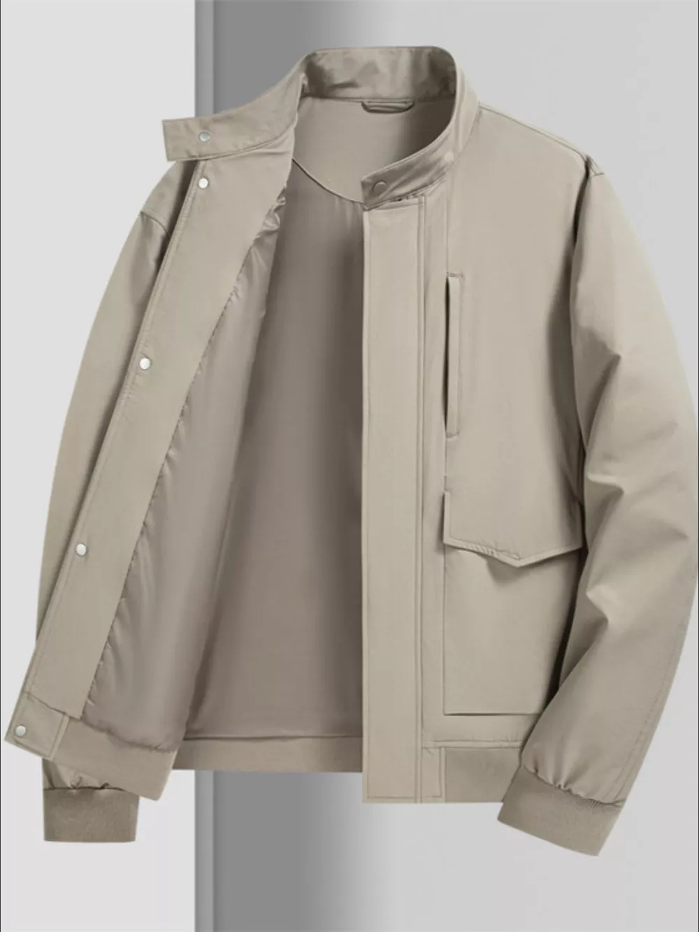 Men's Plus Size Zip Up Long Sleeve Jacket, image 5