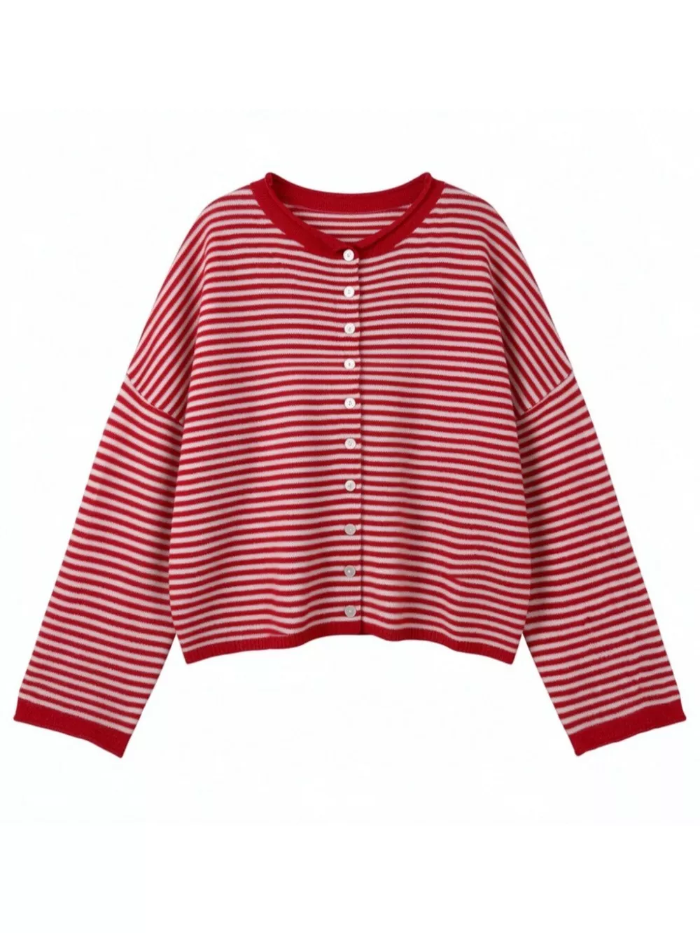 Button-Down Striped Knit Cardigan, image 12