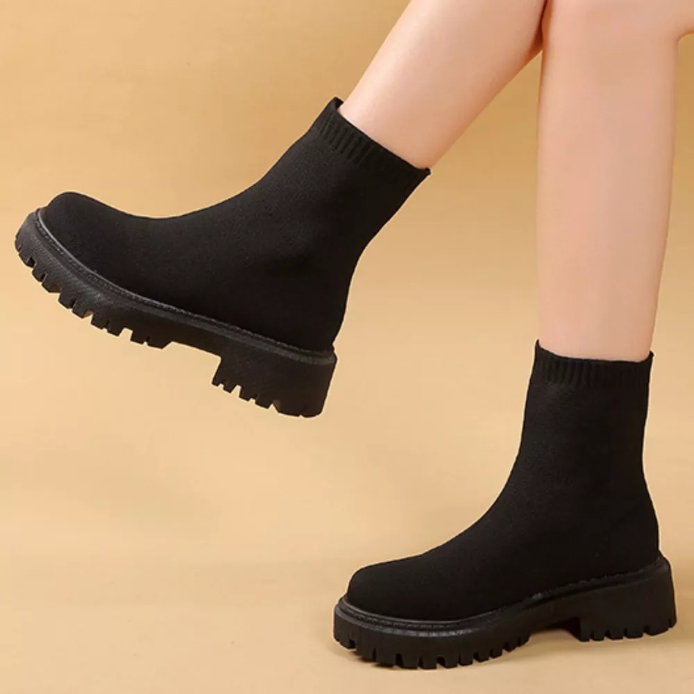 Round Toe Block Heels Boots, image 8