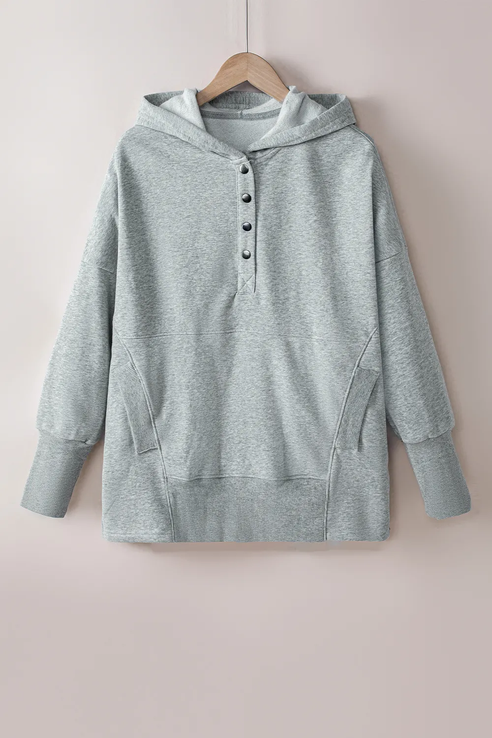 Quarter-Snap Dropped Shoulder Hoodie, image 13