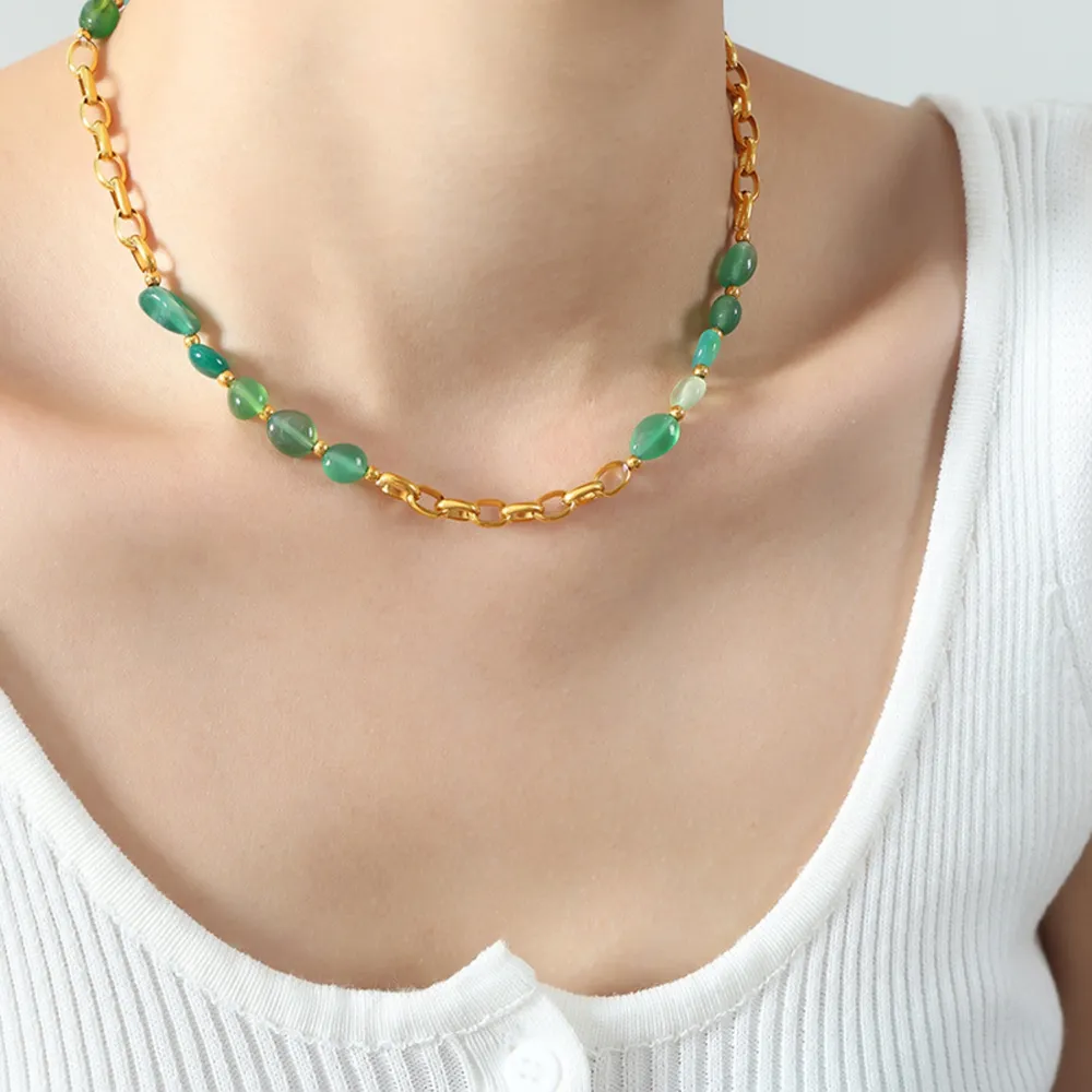 Beaded Titanium Steel Necklace, image 4