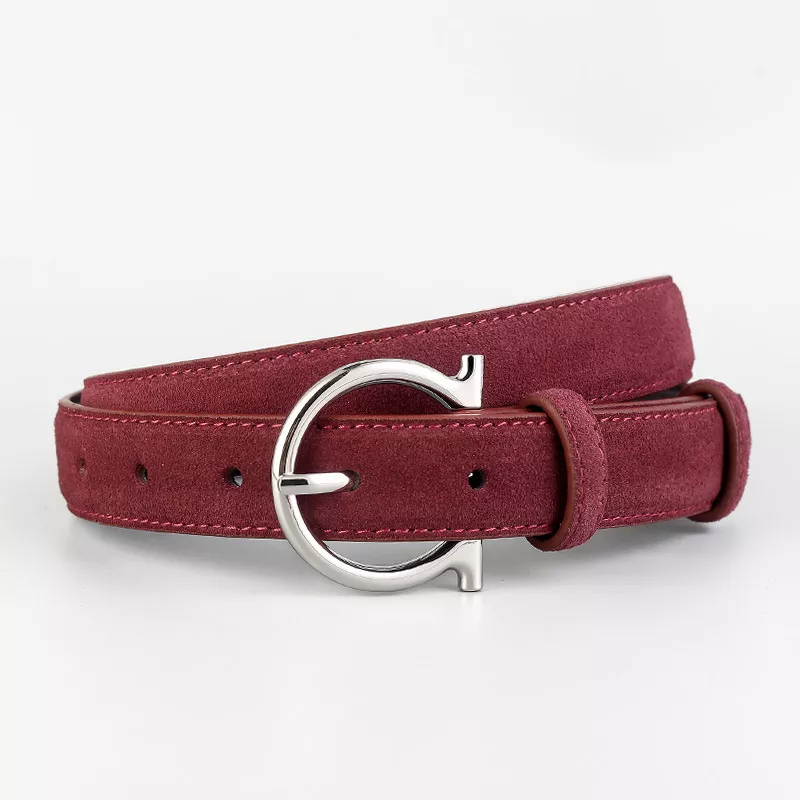 Leather Belt with Silver Buckle
